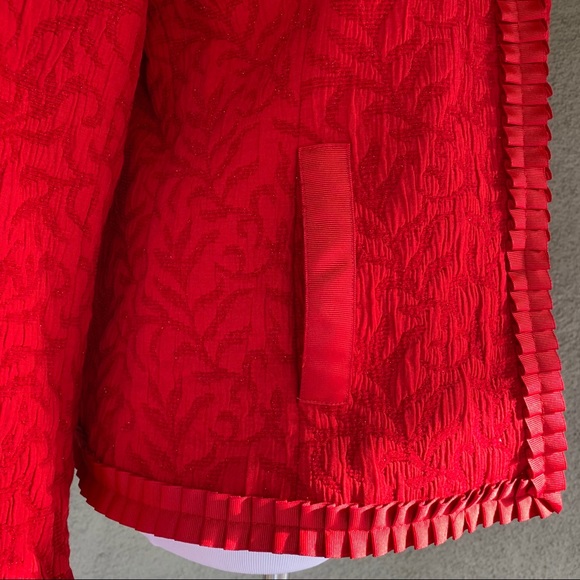 Coldwater Creek Red Jacquard Textured Jacket Large - Picture 9 of 12